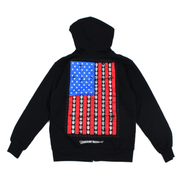 American Flag Chrome Hearts Fleece Hoodie