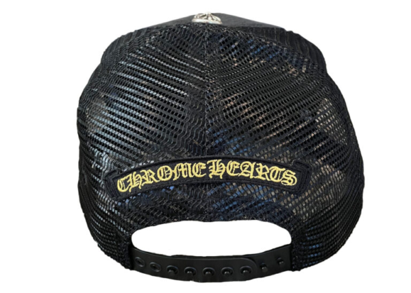 Hollywood Corduroy Chrome Hearts Trucker Hat – Black-Gold