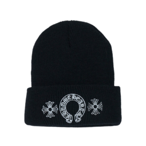 Horse Shoe Chrome Hearts Beanie – Black