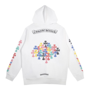 Multi Color Cross Cemetery Chrome Hearts Hoodie White