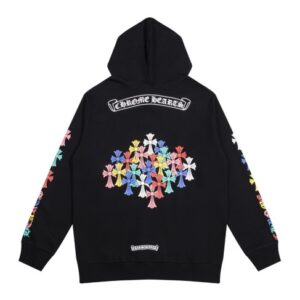 Multi Color Cross Cemetery Chrome Hearts Hoodie Black