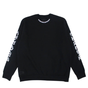 Neck Slogan Chrome Hearts Crewneck – Black