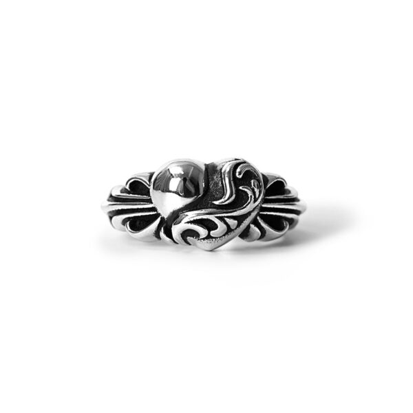 Chrome Hearts Floral Cross Heart Ring