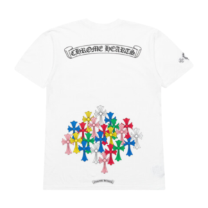 Multi Color Chrome Hearts Cross Scroll White T-Shirt