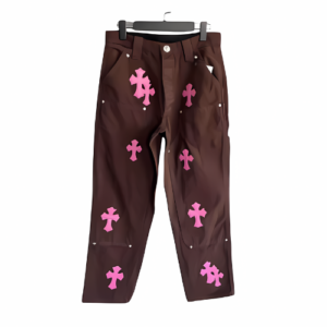 Chrome Hearts Style Carpenter Brown Pants