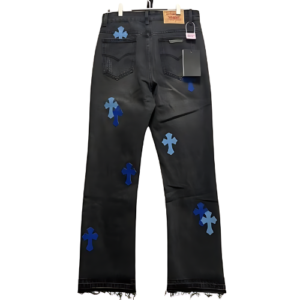 Black and Blue Chrome Hearts Cross Jeans