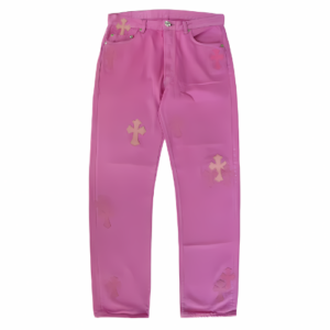 Denim Pink Chrome Hearts Jeans