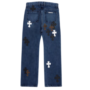 Fleur Knee Chrome Hearts Cross Patch Jeans