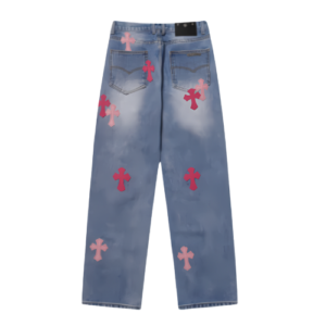 Chrome Hearts Cross Logo Pink Jeans