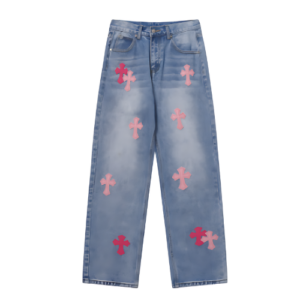 Chrome Hearts Cross Logo Pink Jeans